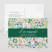 Postale Carte de notification de déménagement florale (Devant / Derrière)
