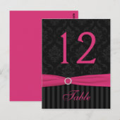 Postale Carte de numéro de la table de bande noire rose gr (Devant / Derrière)