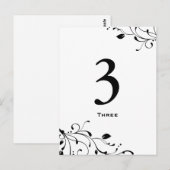 Postale Carte de numéro de la table de décoration florale (Devant / Derrière)