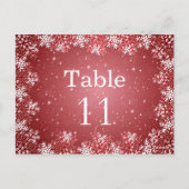 Postale Carte de numéro de la table de mariage des flocons (Dos)