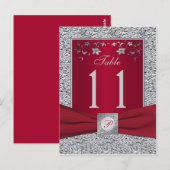 Postale Carte de numéro de la table de remplissage Red, Si (Devant / Derrière)