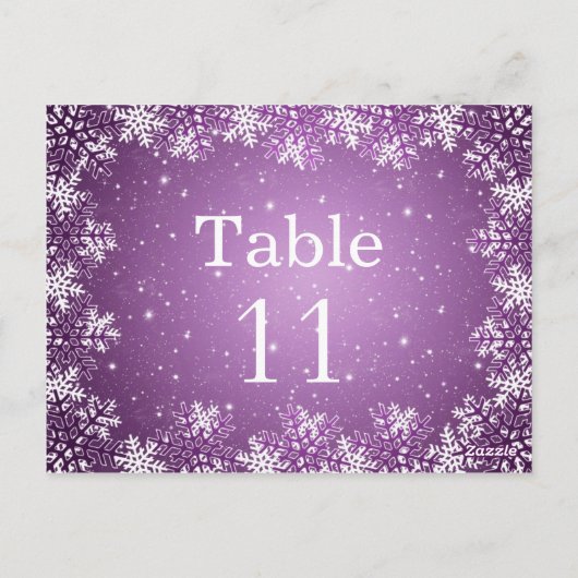 Postale Carte de numéro de la table du mariage blanc viole (Dos)