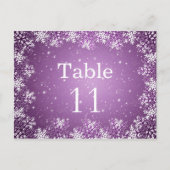 Postale Carte de numéro de la table du mariage blanc viole (Devant)