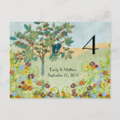 Postale Carte de numéro de mariage tourbillon de fleurs d' (Dos)