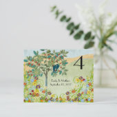 Postale Carte de numéro de mariage tourbillon de fleurs d' (Debout devant)