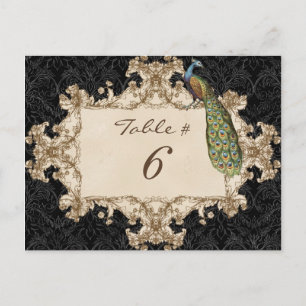 Postale Carte de numéro de table, Peacock & Etchs vintage