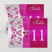 Postale Carte de numéro de tableau à double face rose, arg (Devant / Derrière)