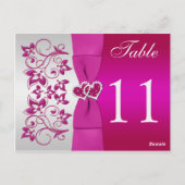 Postale Carte de numéro de tableau à double face rose, arg (Dos)