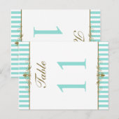 Postale Carte de numéro de tableau Aqua, White Stripes Gol (Devant / Derrière)