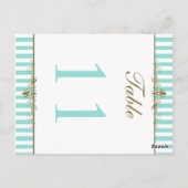 Postale Carte de numéro de tableau Aqua, White Stripes Gol (Dos)