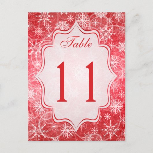 Postale Carte de numéro de tableau des flocons de neige ro (Devant)