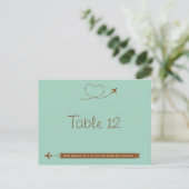Postale Carte de numéro de tableau du Mariage Coeur de l'a (Debout devant)