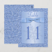 Postale Carte de numéro de tableau Glitt bleu glace Snowfl (Devant / Derrière)