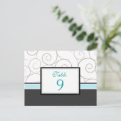 Postale Carte de numéro de tableau gris et Turquoise (Debout devant)