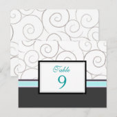 Postale Carte de numéro de tableau gris et Turquoise (Devant / Derrière)