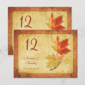 Postale Carte de numéro de tableau Mariage de congés autom (Devant / Derrière)