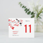 Postale Carte de numéro de tableau rouge et noir des oisea (Debout devant)