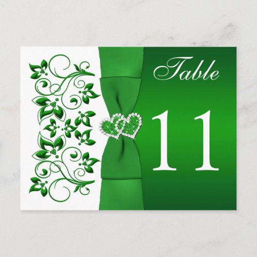 Postale Carte de numéro de tableau vert blanc à deux côtés (Devant)