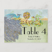 Postale Carte de numérotation de mariage d'arbre de fleurs (Dos)