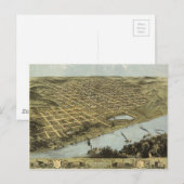 Postale Carte de Omaha Nebraska vue d'oiseau (1868) (Devant / Derrière)