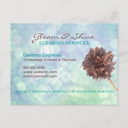 Postale Carte de paiement Blue Cleaning Services Business (Devant)