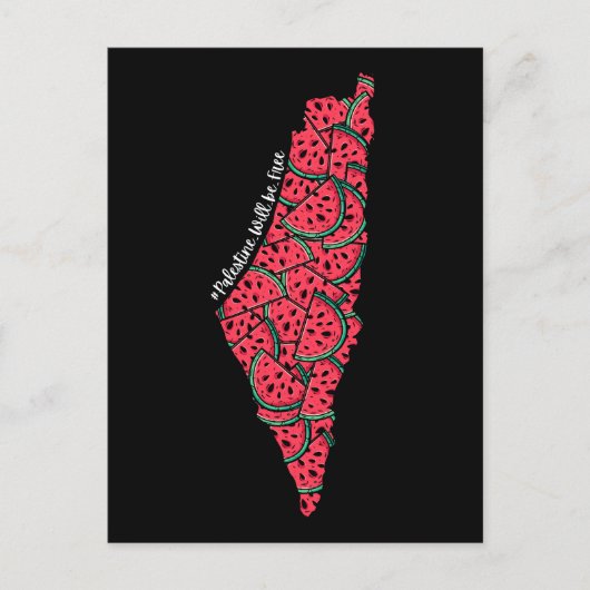 Postale Carte de Palestine remplie de pastèques | Palestin (Devant)