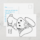 Postale carte de Pâques à colorier soi-même (Devant / Derrière)