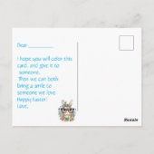 Postale carte de Pâques à colorier soi-même (Dos)