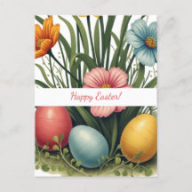 Carte de Pâques aux couleurs pastel