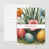 Postale Carte de Pâques aux couleurs pastel (Devant / Derrière)