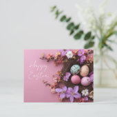 Postale Carte de Pâques avec des œufs de Pâques (Debout devant)