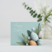 Postale Carte de Pâques avec oeufs de Pâques (Debout devant)