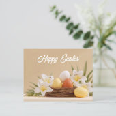 Postale Carte de Pâques avec oeufs de Pâques (Debout devant)