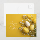 Postale Carte de Pâques avec oeufs de Pâques (Devant / Derrière)