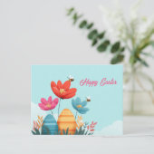 Postale Carte de Pâques avec oeufs de Pâques (Debout devant)