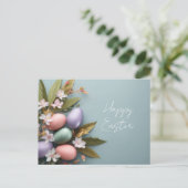 Postale Carte de Pâques avec oeufs de Pâques (Debout devant)