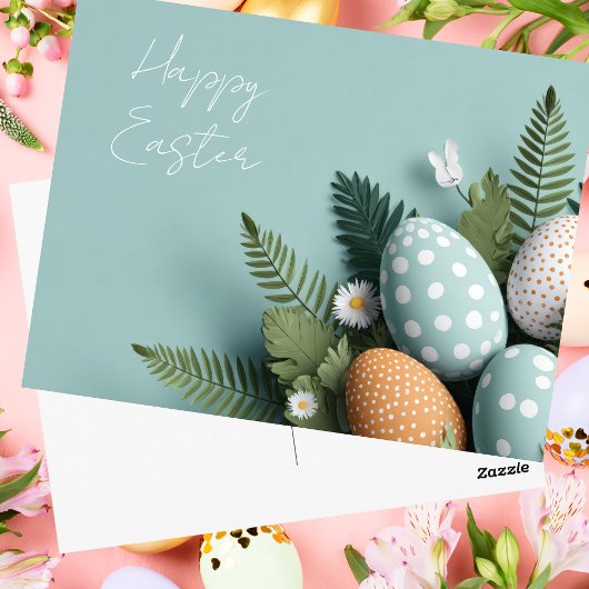 Postale Carte de Pâques avec oeufs de Pâques