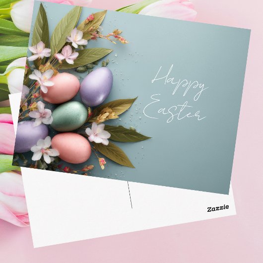 Postale Carte de Pâques avec oeufs de Pâques