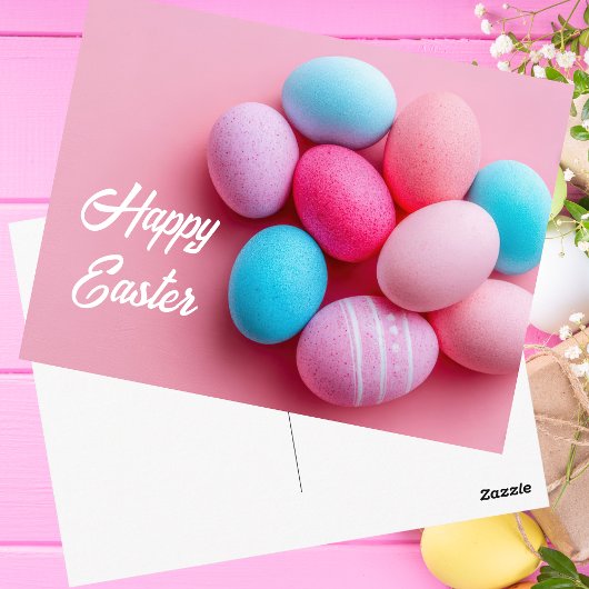 Postale Carte de Pâques avec oeufs de Pâques