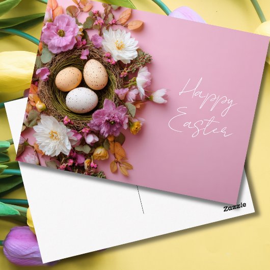 Postale Carte de Pâques avec oeufs de Pâques