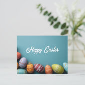 Postale Carte de Pâques avec oeufs de Pâques (Debout devant)