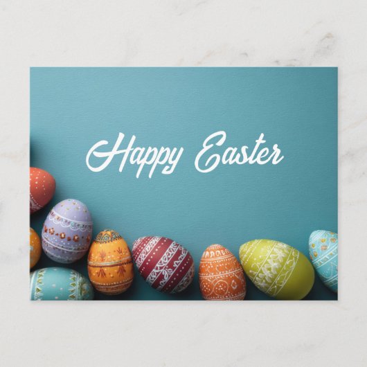 Postale Carte de Pâques avec oeufs de Pâques (Devant)