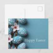 Postale Carte de Pâques avec oeufs de Pâques (Devant / Derrière)