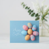 Postale Carte de Pâques avec oeufs de Pâques (Debout devant)