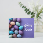 Postale Carte de Pâques avec oeufs de Pâques (Debout devant)