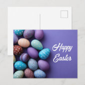 Postale Carte de Pâques avec oeufs de Pâques (Devant / Derrière)