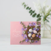 Postale Carte de Pâques avec oeufs de Pâques (Debout devant)