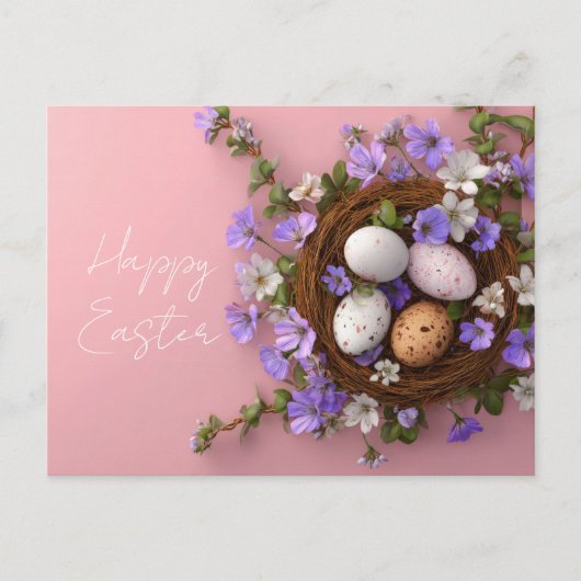 Postale Carte de Pâques avec oeufs de Pâques (Devant)