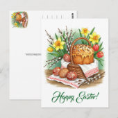 Postale Carte de Pâques joyeuse (Devant / Derrière)