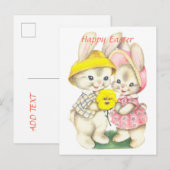 Postale Carte de Pâques joyeuse (Devant / Derrière)